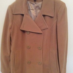 Camel wool pea coat